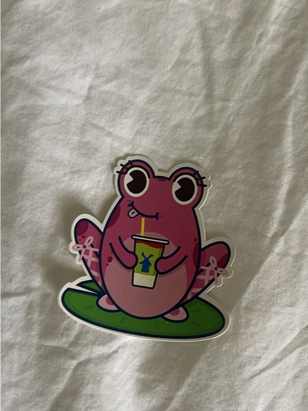 RARE Dutch Bros Gianina Pink Frog Sticker